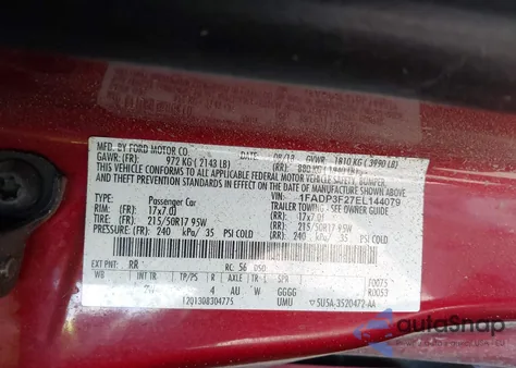 2014 Ford Focus Se z USA, uszkodzony, nr VIN 1FADP3F27EL144079